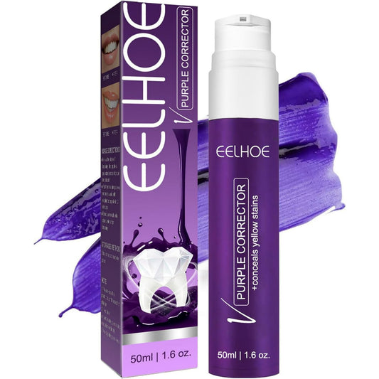 Color Corrector Purple Toothpaste - Purple Toothpaste for Teeth Whitening Mint Flavor Toothpaste Whitening Purple Whitening Toothpaste for Tooth Stain Removal